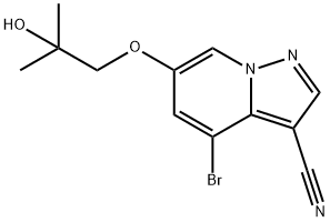 Pyrazolo [1,5-α] pyridine-3-carbonitrile, 4 bromo-6 (2-υδροξύ-2-methylpropoxy) - δομή
