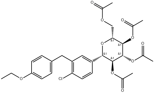 Δ-Glucitol, [4-χλωρο-3 [(4-ethoxyphenyl) μεθύλιο] φαινυλική] -, tetraacetate, (1S) - δομή 1,5 anhydro-1-γ