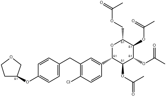 (1S) - [4-χλωρο-3 [[4 [[(3S) - tetrahydrofu-τρέχω-3] oxy] φαινυλικό] μεθυλικό] φαινύλιο 1,5-anhydro-2,3,4,6-τετρα-ο-acteyl-1-γ] - δομή δ-Glucitol