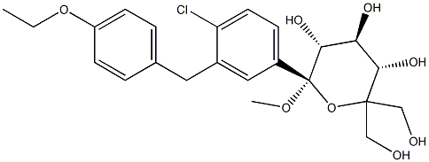 (2S, 3R, 4S, 5S) - 2 ((4-ethoxybenzyl) φαινύλιο 4-χλωρο-3) - 6,6-BRI (hydroxymethyl) - δομή 2-methoxytetrahydro-2H-pyran-3,4,5-triol