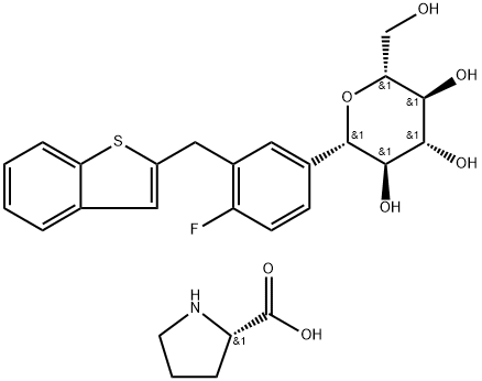 Λ-Proline compd. με (1S) - 1,5-anhydro-1-γ [3 (βενζο [thien-2-ylmethyl β]) - 4-fluorophenyl] - δομή δ-Glucitol (1:1)