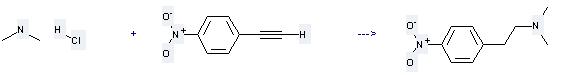 Το βενζόλιο, 1-ethynyl-4-νιτρο μπορεί να χρησιμοποιηθεί για να προετοιμάσει διμεθυλικό (4-νιτρο-phenethyl) - αμίνη με τη θέρμανση