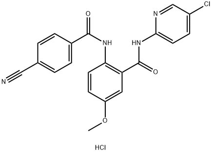Ν (5-χλωρο-2-pyridinyl) - 2 [(4-cyanobenzoyl) αμινο] - δομή υδροχλωριδίου 5-methoxybenzamide