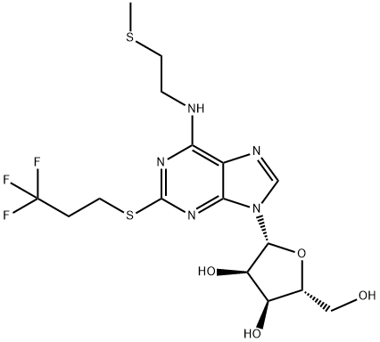 (2R, 3S, 4R, 5R) - 2 (hydroxyMethyl) - δομή tetrahydrofuran-3,4-diol 5 (6 (((Methylthio) αιθύλιο 2) αμινο) - 2 ((3,3,3-trifluoropropyl) θειο) - 9H-purin-9)