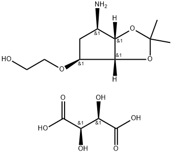 2 ((3aR, 4S, 6R, 6aS) - dioxol-4-yloxy 6-αμινο-2,2-dimethyltetrahydro-3aH-cyclopenta [δ] [1,3]) λ-Tataric όξινη δομή αιθανόλης