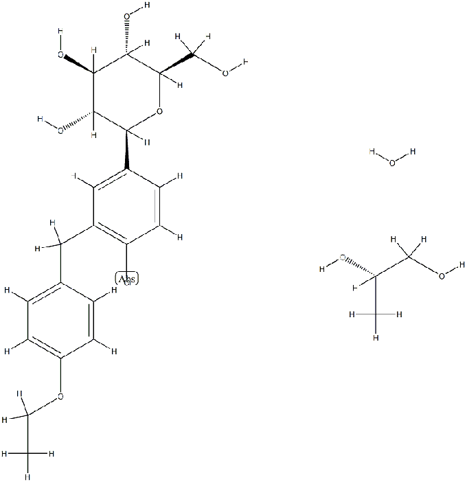 Propanediol Dapagliflozin monohydrate δομή