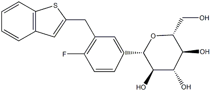 (1S) - 1,5-Anhydro-1-γ [3 [(1-benzothiophen-2) μεθύλιο] - 4-fluorophenyl] - δομή δ-Glucitol